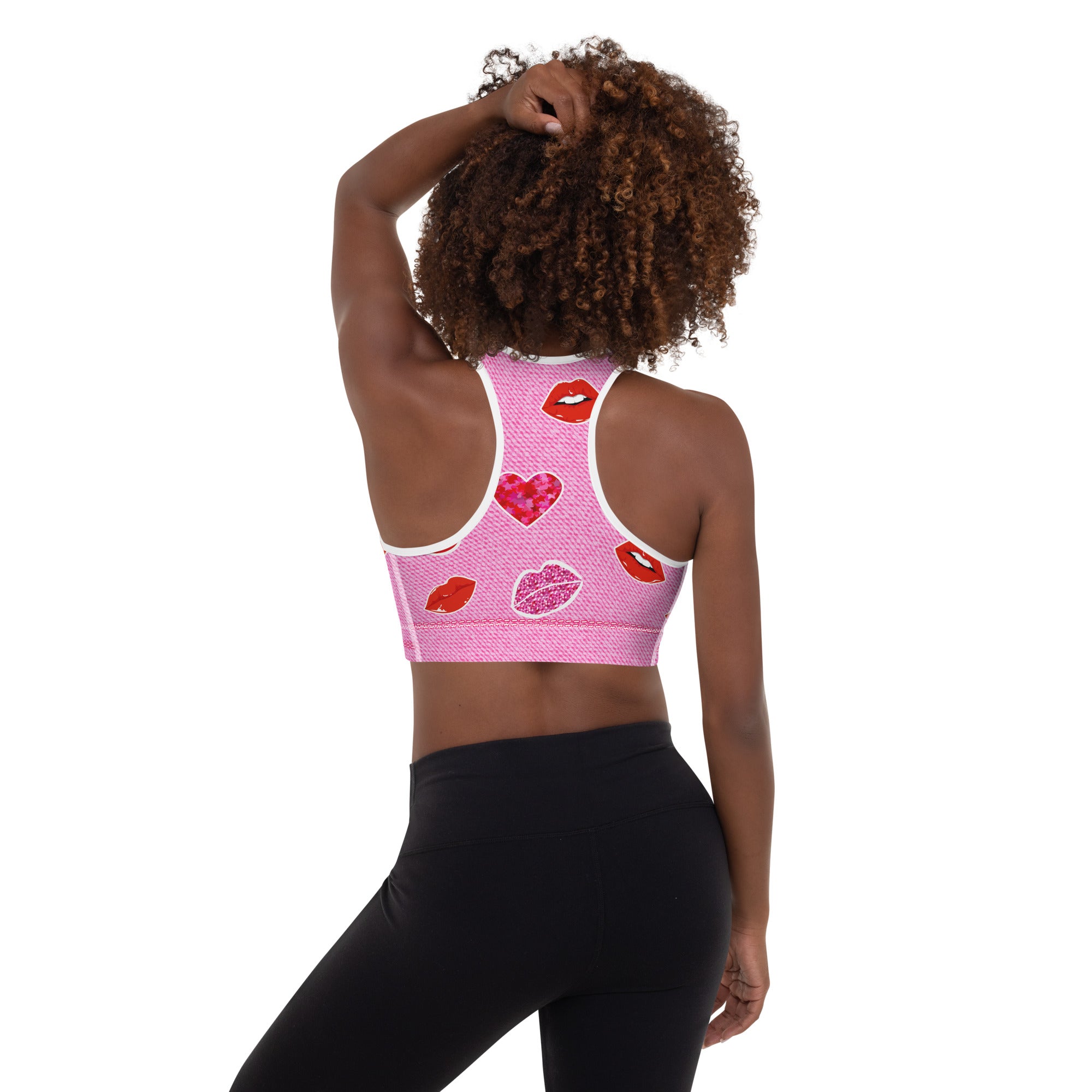 Pucker Up Valentine Kiss Sports Bra